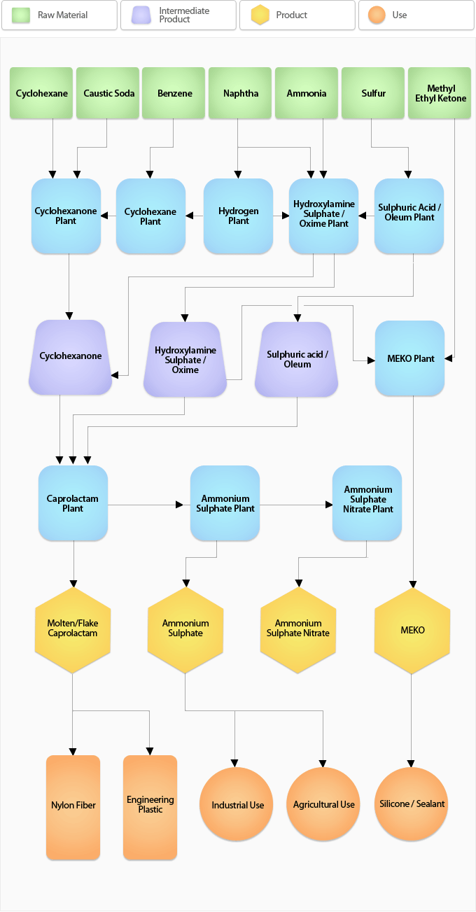 Caprolactam Process  Diagram